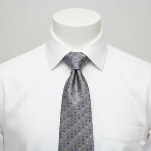 Ferrara Silk Tie Geometric Purple Lavender  Formal Business Dress Italy